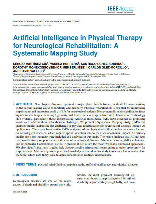 Artificial Intelligence in Physical Therapy for Neurological Rehabilitation: A Systematic Mapping Study